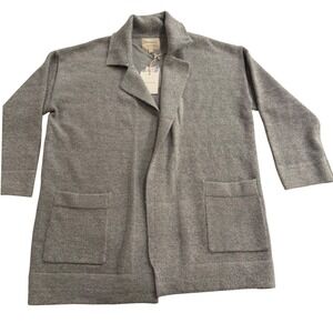 Thread & Supply Grey Knit Open Front Cardigan Jacket J1438SWND Womens Large NEW